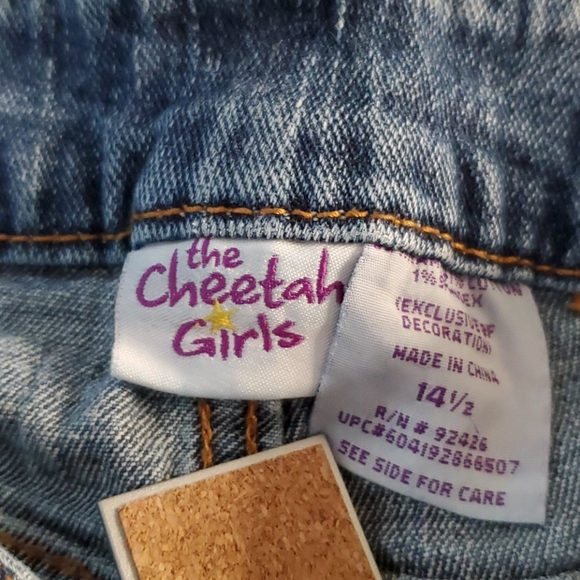 Cheetah Girls blue jeans shorts w/ cheetah designs - Picture 13 of 13